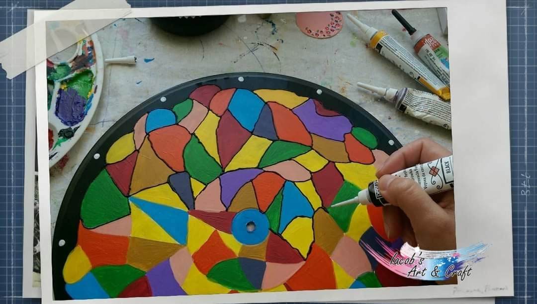 Painting on Vinyl Record